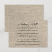 Carte D'accompagnement Burlap Russe Wishing Well Card (Devant / Derrière)
