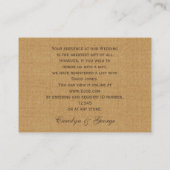 Carte D'accompagnement burlap rustique ivoire roses mason jars registre c (Dos)