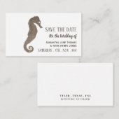 Carte D'accompagnement Burlap Seahorse, Enregistrer la date (Devant / Derrière)