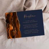 Carte D'accompagnement Burnt Orange Gold Agate Marine Mariage Réception