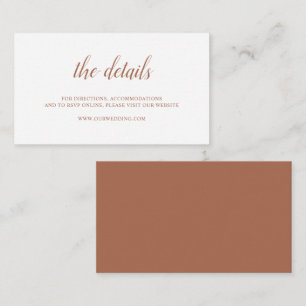 Carte D'accompagnement Burnt Orange Rust Terracotta Élégant Mariage