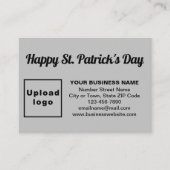 Carte D'accompagnement Business Saint Patrick Salutation sur Grey (Devant)