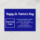 Carte D'accompagnement Business Saint Patrick Salutation sur le bleu (Devant)
