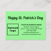Carte D'accompagnement Business Saint Patrick Salutation sur Vert clair (Devant)