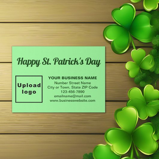 Carte D'accompagnement Business Saint Patrick Salutation sur Vert clair