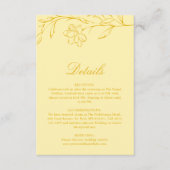 Carte D'accompagnement Butter Yellow Modern Floral Wedding Details (Devant)