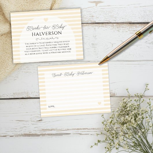 Carte D'accompagnement Butter Yellow Plaid Baby Shower Book Request