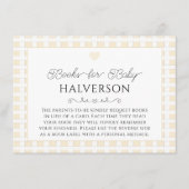 Carte D'accompagnement Butter Yellow Plaid Baby Shower Book Request (Devant)