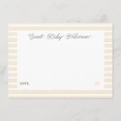 Carte D'accompagnement Butter Yellow Plaid Baby Shower Book Request (Dos)