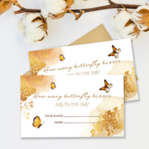 Carte D'accompagnement Butterfly Devine combien de Baisers à papillon