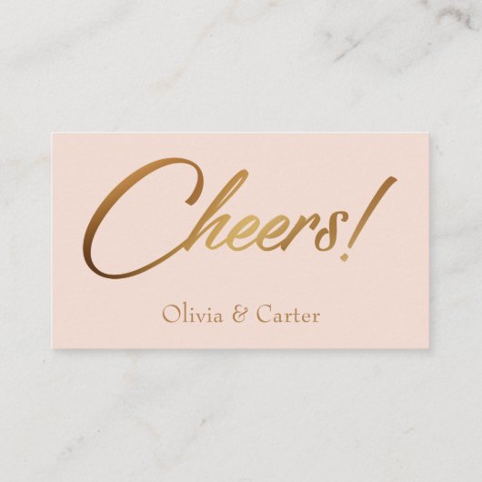 Carte D'accompagnement Buvez des billets, Gras, Élégant script or sur Blu (Dos)