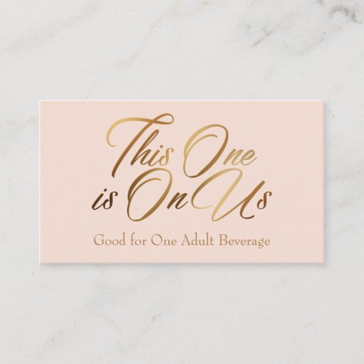 Carte D'accompagnement Buvez des billets, Gras, Élégant script or sur Blu (Devant)