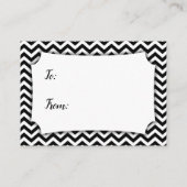Carte D'accompagnement BW Chevron Sans Emballage Présentation Cadeau Fête (Dos)