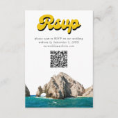 Carte D'accompagnement Cabo Wedding Inviter Retro RSVP QR Code Enfermer (Devant)