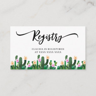 Carte D'accompagnement Cacti Registry Enterrement de Vie de Jeune Fille