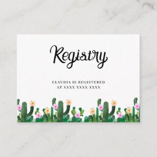 Carte D'accompagnement Cacti Registry Enterrement de Vie de Jeune Fille