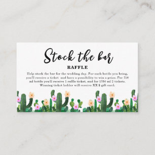 Carte D'accompagnement Cactus Approvisionnent le bar Baby Shower