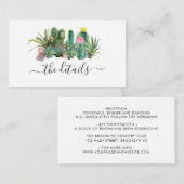 Carte D'accompagnement Cactus Cactus Cactus Succulent Floral Détails du M (Devant / Derrière)