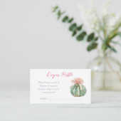 Carte D'accompagnement Cactus Ribbon rose bébé fille couche de douche Raf (Debout devant)