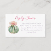 Carte D'accompagnement Cactus Ruban rose Bébé Fille Douche Affichage Douc (Devant)