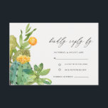 Carte D'accompagnement Cactus Succulent Mariage Foliage Jaune RSVP<br><div class="desc">Si vous avez besoin d'une personnalisation ou d'autres éléments correspondants,  n'hésitez pas à me contacter à l'adresse yellowfebstudio@gmail.com</div>