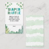 Carte D'accompagnement Cactus succulents bleu vert diaper tombole (Devant / Derrière)