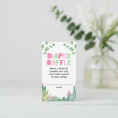 Carte D'accompagnement Cactus succulents rose vert diaper tombole (Debout devant)