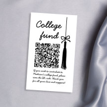 Cadeau College Fund Noir et Blanc Code Qr Graduati