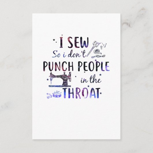 Carte D'accompagnement Cadeau de couture | J'ai mâché pour ne pas frapper (Devant)