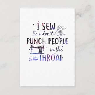 Carte D'accompagnement Cadeau de couture | J'ai mâché pour ne pas frapper