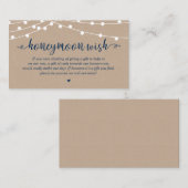 Carte D'accompagnement Cadeau de Fond pour Lune de Miel de Mariage, Guirl (Devant / Derrière)
