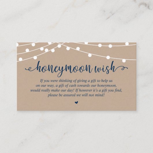 Carte D'accompagnement Cadeau de Fond pour Lune de Miel de Mariage, Guirl (Devant)