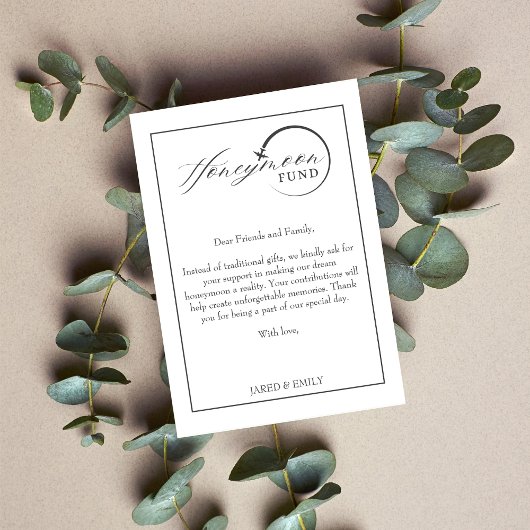 Carte D'accompagnement Cadeau de Lune de Miel Code Qr Demande de Contribu