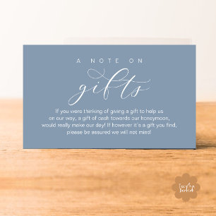 Carte D'accompagnement Cadeau de Lune de Miel de Mariage, Une Note sur le