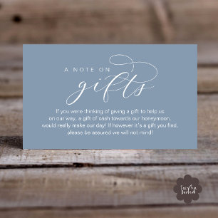 Carte D'accompagnement Cadeau de Lune de Miel de Mariage, Une Note sur le