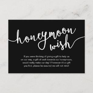 Carte D'accompagnement Cadeau de Lune de Miel en Espèces, Mariage Moderne
