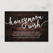 Carte D'accompagnement Cadeau de Lune de Miel en Espèces, Mariage Rustiqu (Devant)