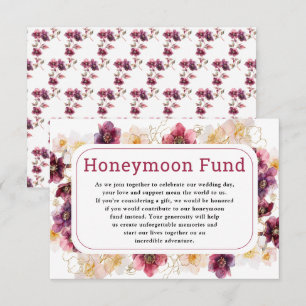 Carte D'accompagnement Cadeau de Mariage Lune de Miel Fleur d'Hellebore B