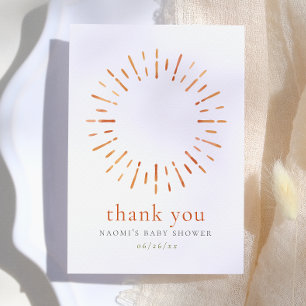 Carte D'accompagnement Cadeau de remerciement pour Baby Shower Sunshine