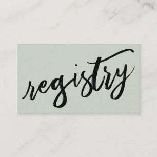 Carte D'accompagnement Cadeau du Registre Sage Vert écriture Décontractée