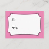 Carte D'accompagnement Cadeau minimal rose vif sans emballage pour une ba (Dos)