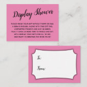 Carte D'accompagnement Cadeau minimal rose vif sans emballage pour une ba (Devant / Derrière)