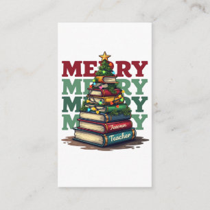 Carte D'accompagnement Cadeau pour l'enseignant Livres de Noël pour l'e