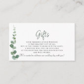 Carte D'accompagnement Cadeaux de mariage minimaliste classique Eucalyptu (Devant)
