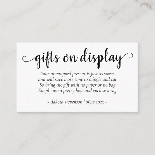Carte D'accompagnement Cadeaux modernes simples en exposition | Classique (Devant)