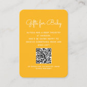 Carte D'accompagnement Cadeaux Points Jaunes Minimaux Code QR Baby Shower (Devant)