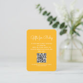 Carte D'accompagnement Cadeaux Points Jaunes Minimaux Code QR Baby Shower (Debout devant)