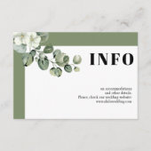 Carte D'accompagnement Cadre avec eucalyptus et fleurs blanches mariage (Devant)