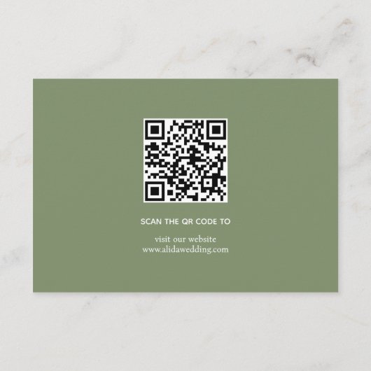 Carte D'accompagnement Cadre avec eucalyptus et fleurs blanches mariage (Dos)