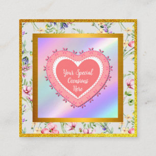 Carte D'accompagnement Cadre de cœur floral élégant : pour chaque occasio